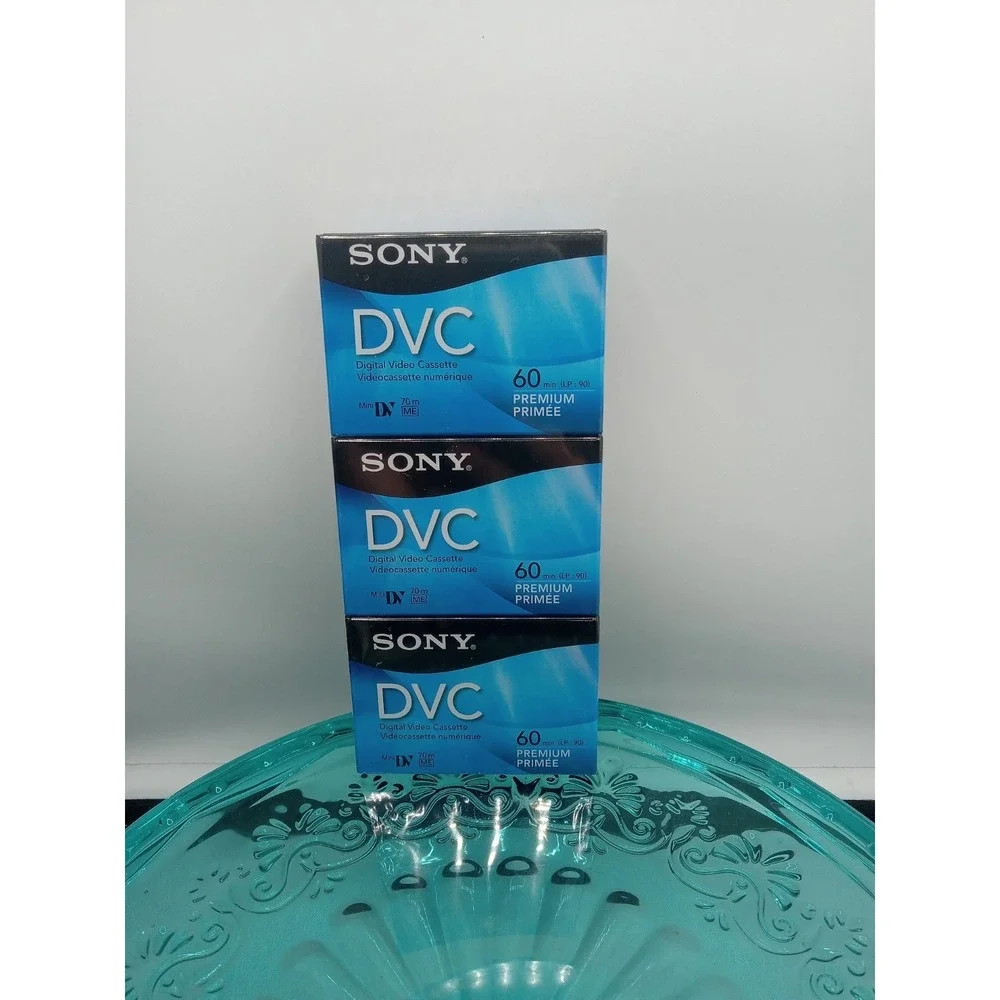 Sony Lot of 3 DVC Digital Video Cassette 60 min Premium Mini DV Tapes New Sealed